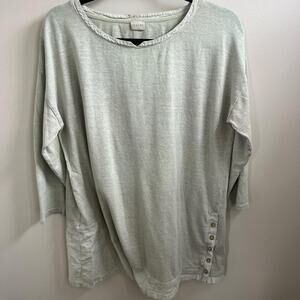 Poetry cotton and hemp tunic women’s top boho sustainable pale green size 10